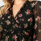Lapa Plus Women's V-Neck Frilled Printed Chiffon Dress