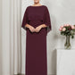 Lapa Plus Women's  Elegant Solid Dress with Shawl Collar