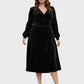 Lapa Plus Women's Velvet Tie-Waist Dress