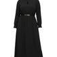 Lapa Plus Women's Flowy Round Neck Cut-Out Dress with Belt Accent