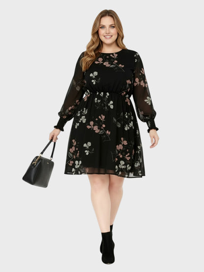 Lapa Plus Women's Plant-Printed Chiffon Dress