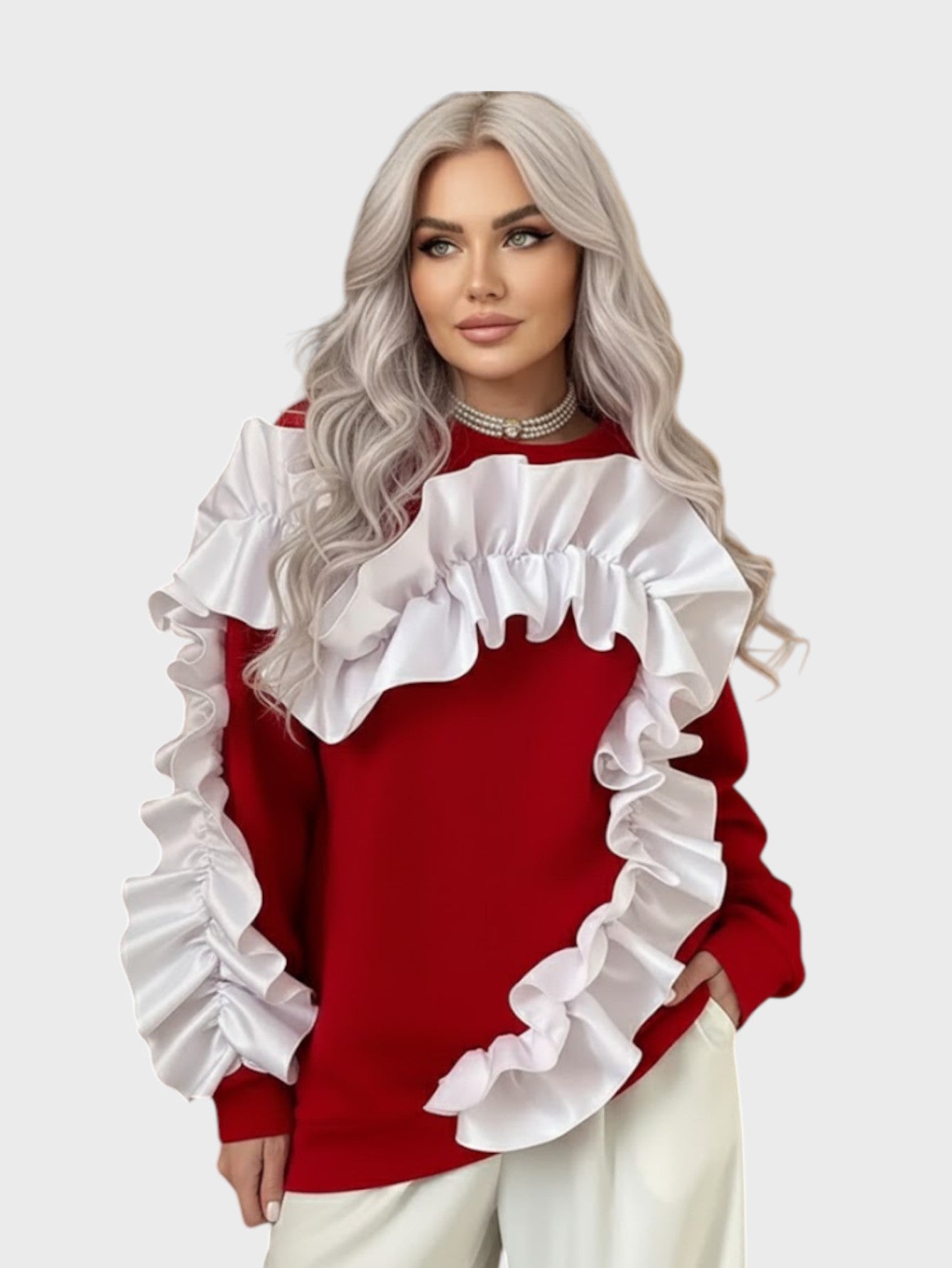 Lapa Plus Women's Christmas Irregular Design Top