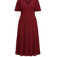 Lapa Plus Women's Elegant V-Neck Dress with Back Tie Detail