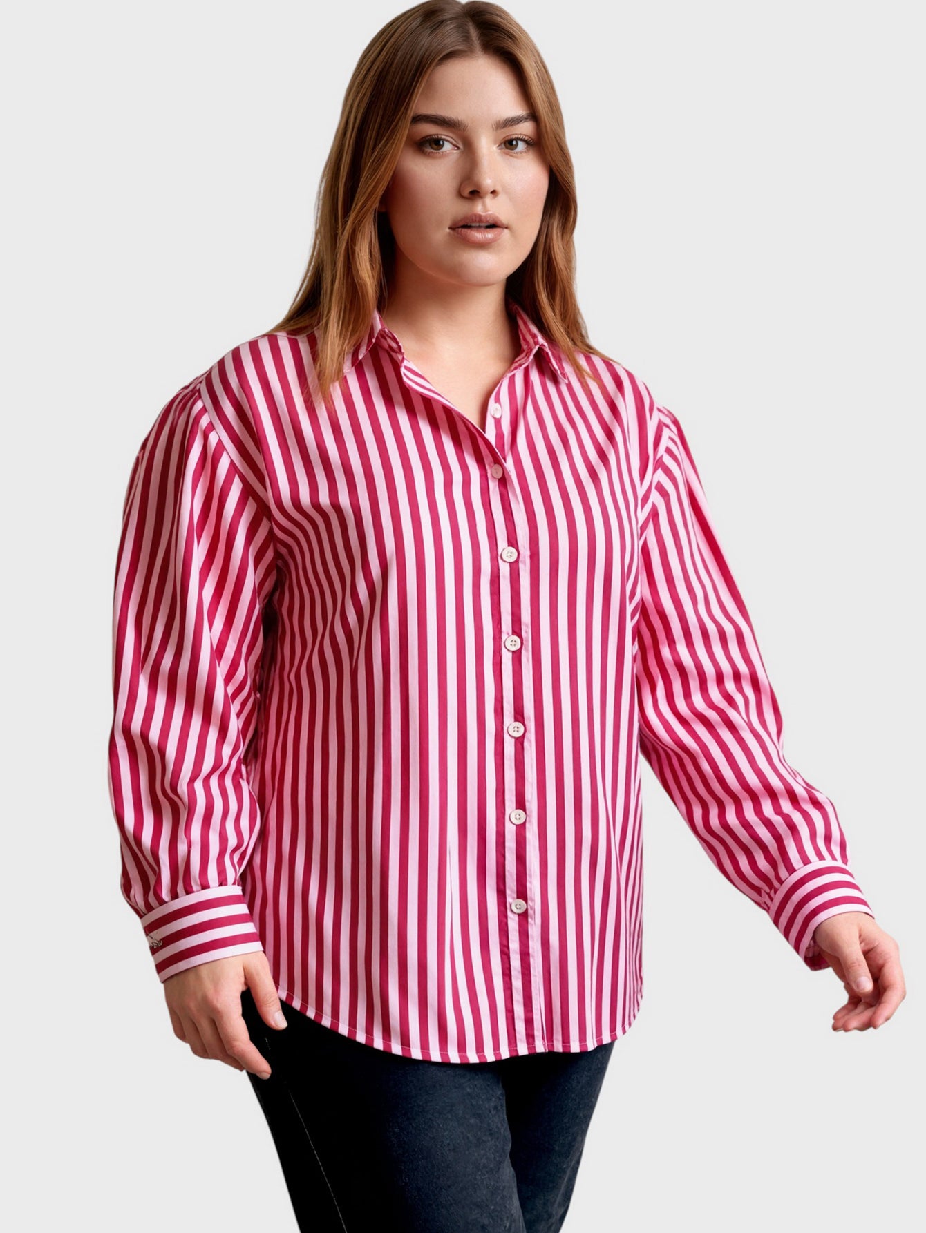Lapa Plus Women's Christmas Red Striped Top