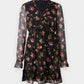 Lapa Plus Women's V-Neck Frilled Printed Chiffon Dress