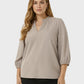 Lapa Plus Women's Fall Winter Grey V-Neck Shirt Tops
