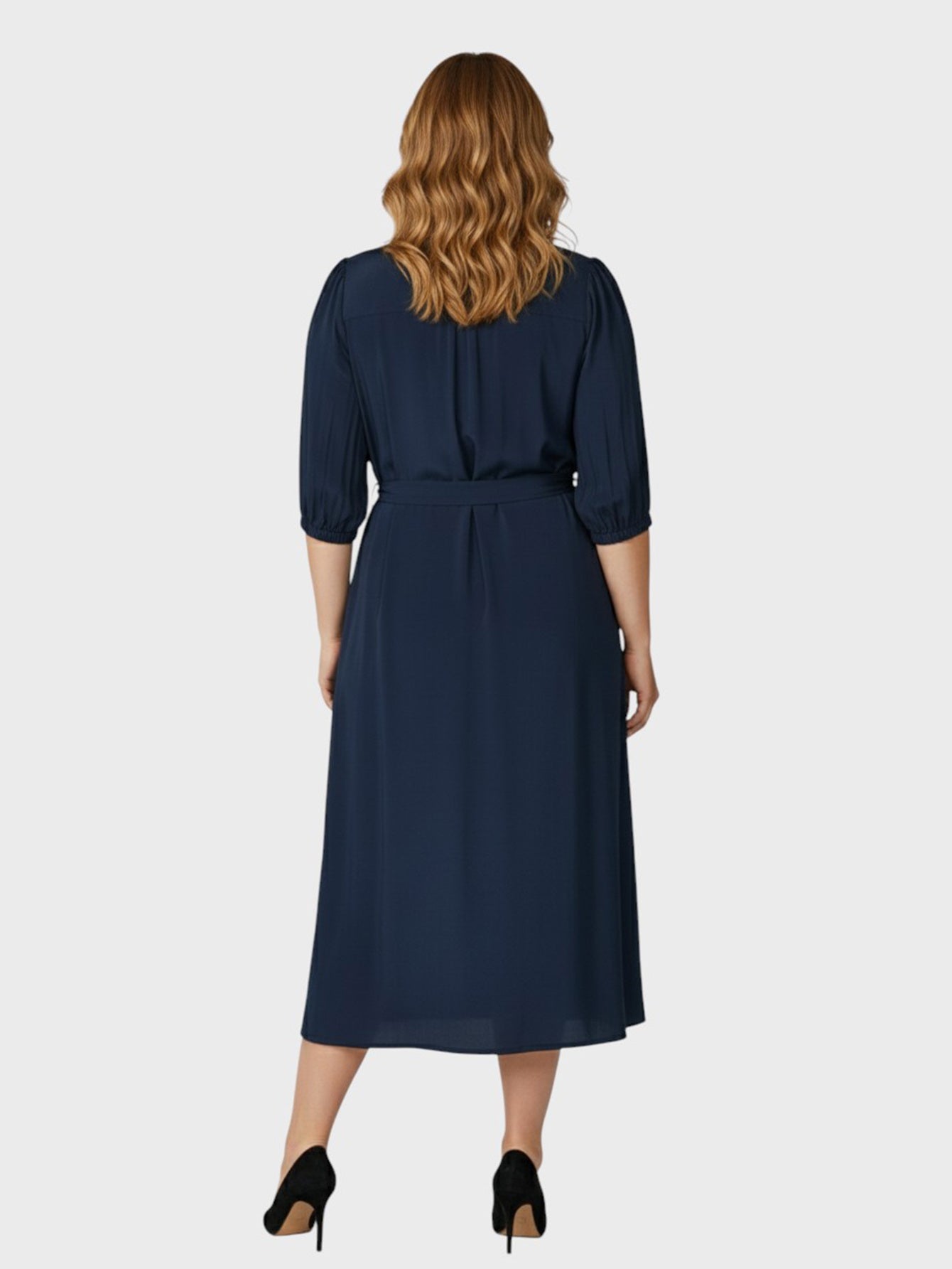 Lapa Plus Women's Office Ready Midi A-line 3/4 Sleeve Dress