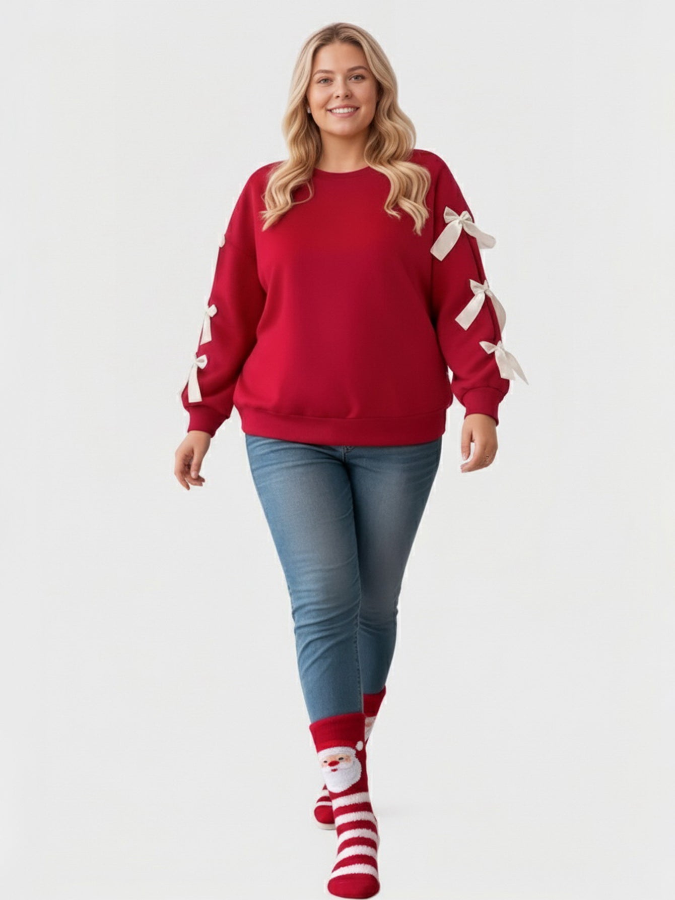 Lapa Plus Women's Christmas Red Casual Top