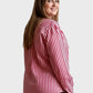 Lapa Plus Women's Christmas Red Striped Top