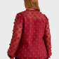 Lapa Plus Women's Christmas Red Jacquard Top