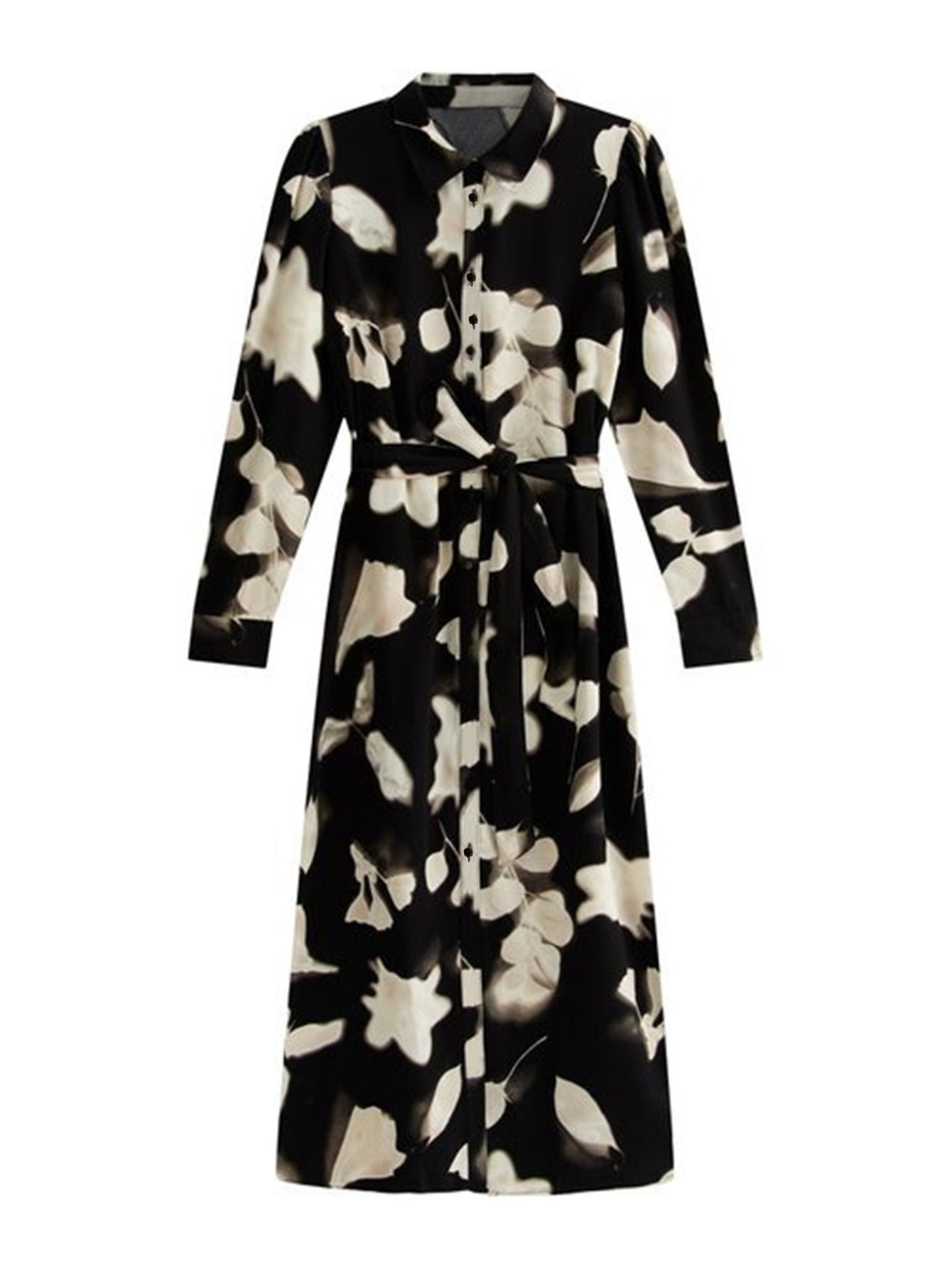 Lapa Plus Women's Black and White Printed Dress