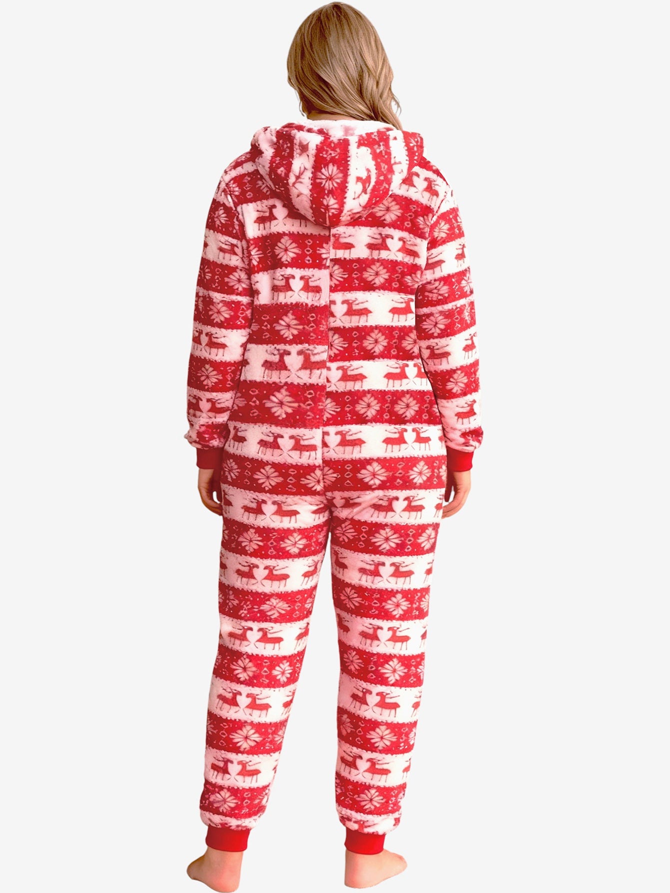 Lapa Plus Women's Custom Printed Christmas Zipper Jumpsuit