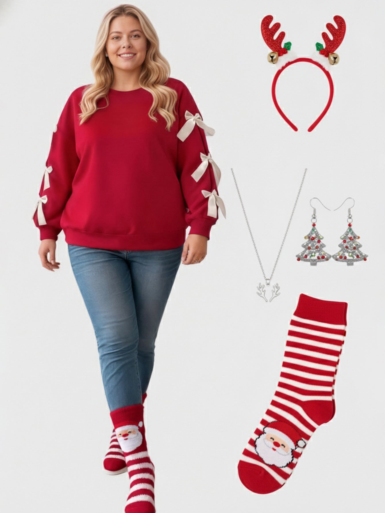 Lapa Plus Women's Christmas Red Casual Top