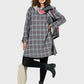 Lapa Plus Women's Checked Dress with Bow-Tie Sleeves