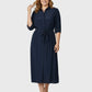 Lapa Plus Women's Office Ready Midi A-line 3/4 Sleeve Dress
