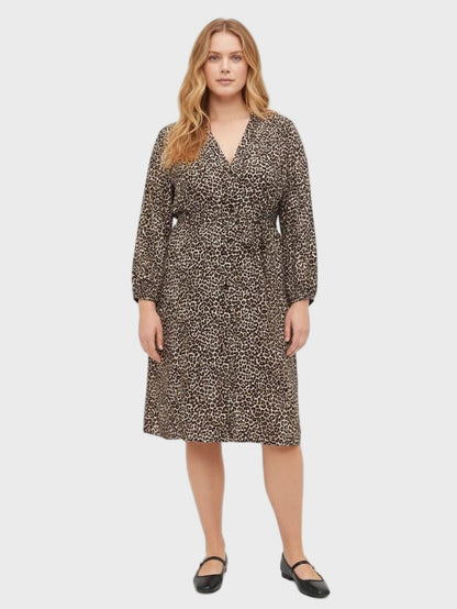 Lapa Plus Women's All-Over Leopard Print Date Night Dress
