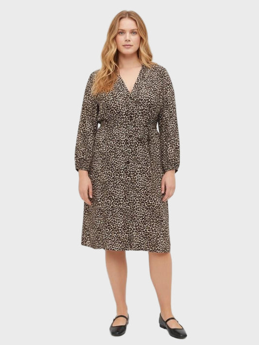 Lapa Plus Women's All-Over Leopard Print Date Night Dress