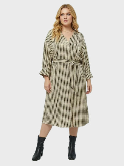 Lapa Plus Women's Shirt Dress With Tie Waist Dress