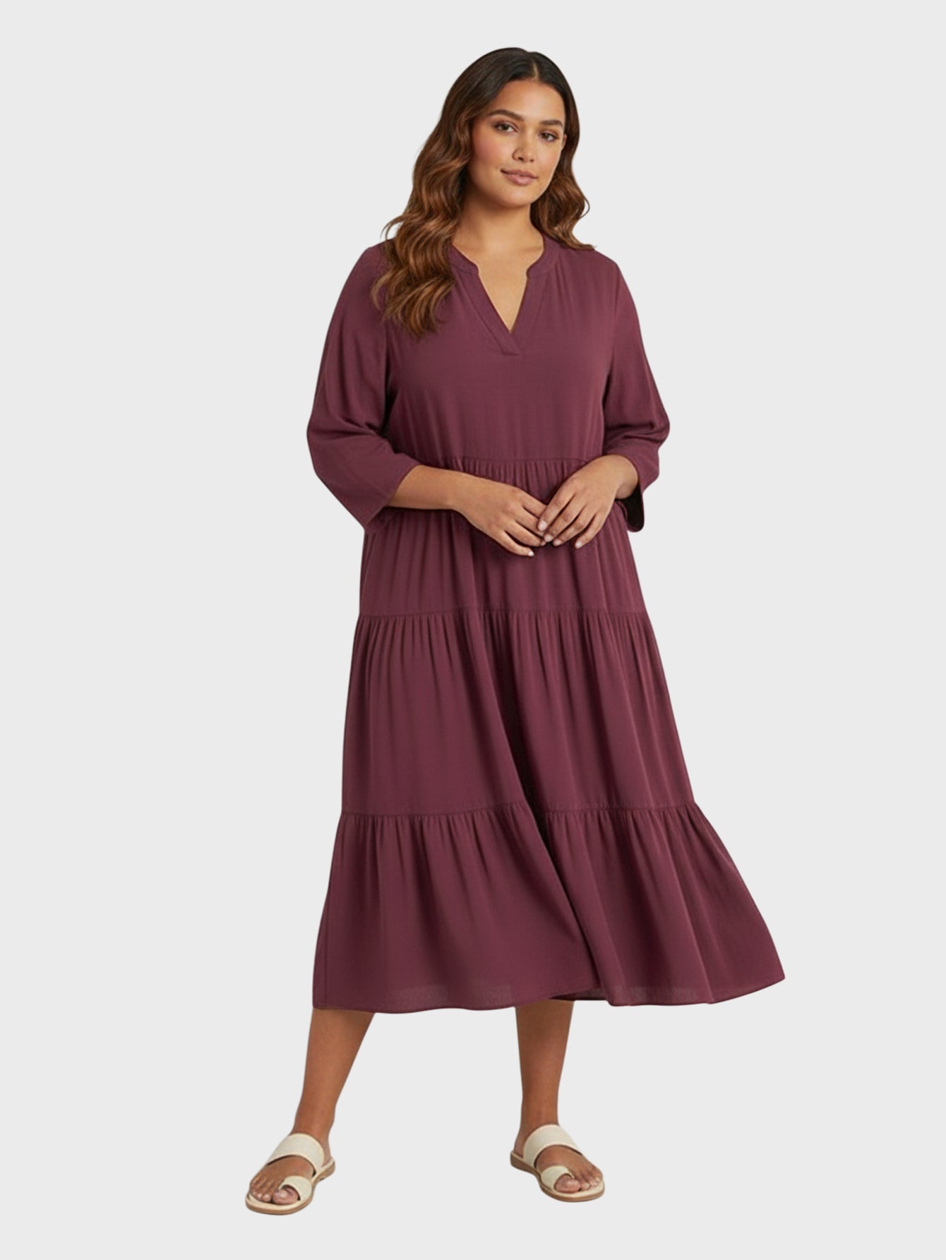 Lapa Plus  Women's Basic Patchwork Dress