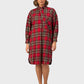 Lapa Plus Women's Plaid Dress with Neck Tie