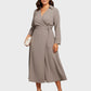 Lapa Plus Women's V-Neck Tie-Waist A-Line Dress