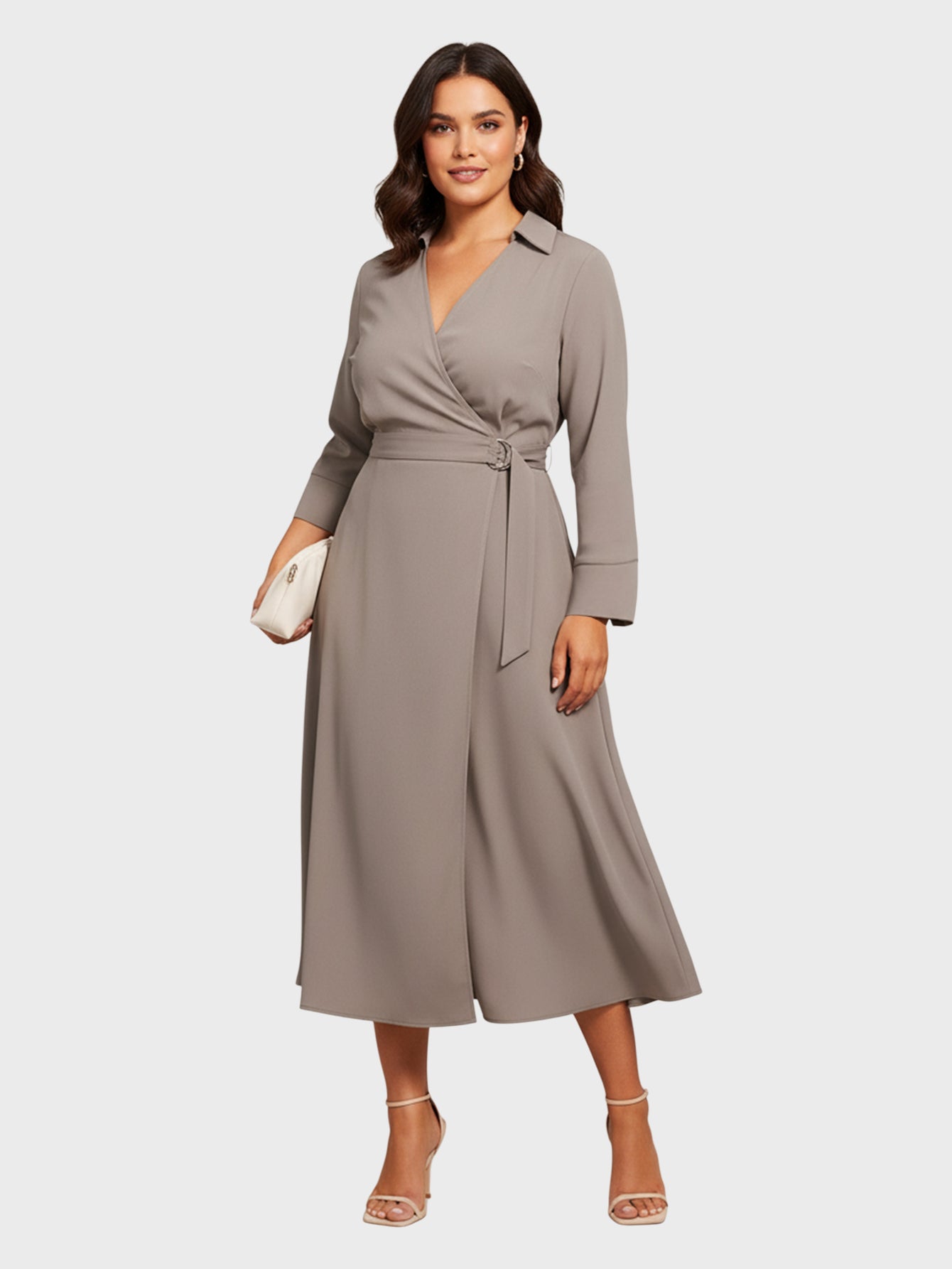 Lapa Plus Women's V-Neck Tie-Waist A-Line Dress