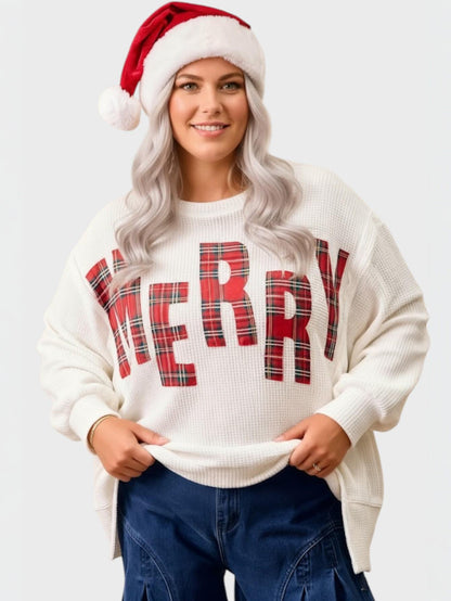 Lapa Plus Women's Christmas Red Floral-print Top