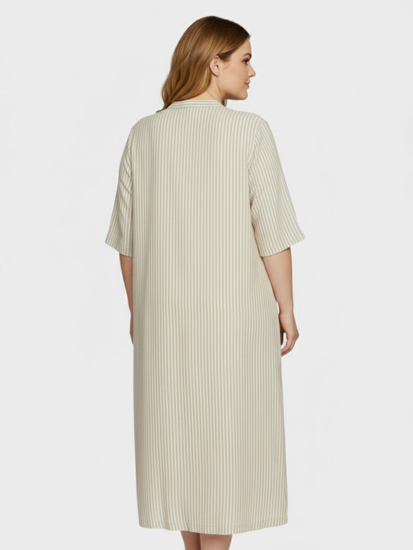 Lapa Plus Women's Casual Day With 3/4 Sleeve Shirt Dress