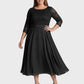 Lapa Plus Women's Timeless Elegant Lace-Paneled Dress