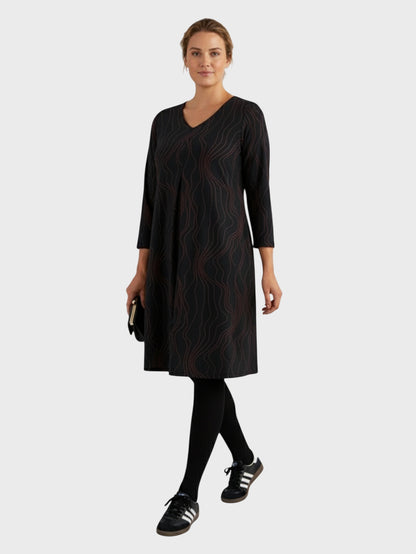 Lapa Plus  Women's Stylish Vertical Striped Dress