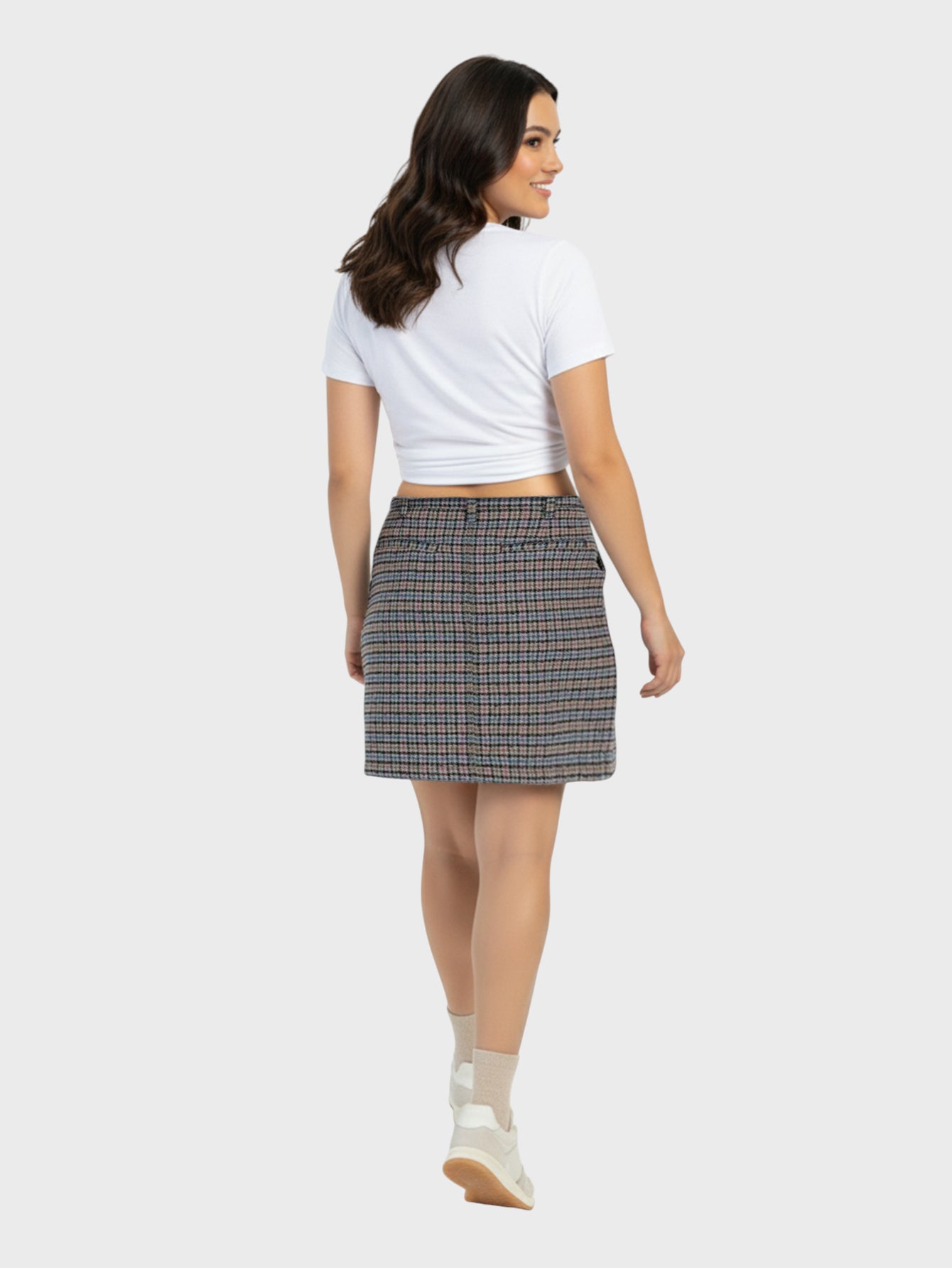 Lapa Plus Women's Stylish Plaid Suit Skirt Set