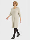 Lapa Plus Women's V-Neck Solid Color Knit Dress