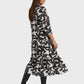 Lapa Plus Women's Elegant Large Floral Print Midi Dress