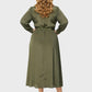 Lapa Plus Women's Green Button Down Belted Dress