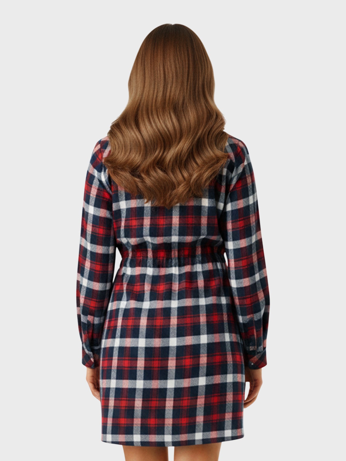 Lapa Plus Women's Plaid Tie-Waist Dress