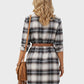 Lapa Plus Women's Black and White Plaid Dress with Pockets (No Belt Included)