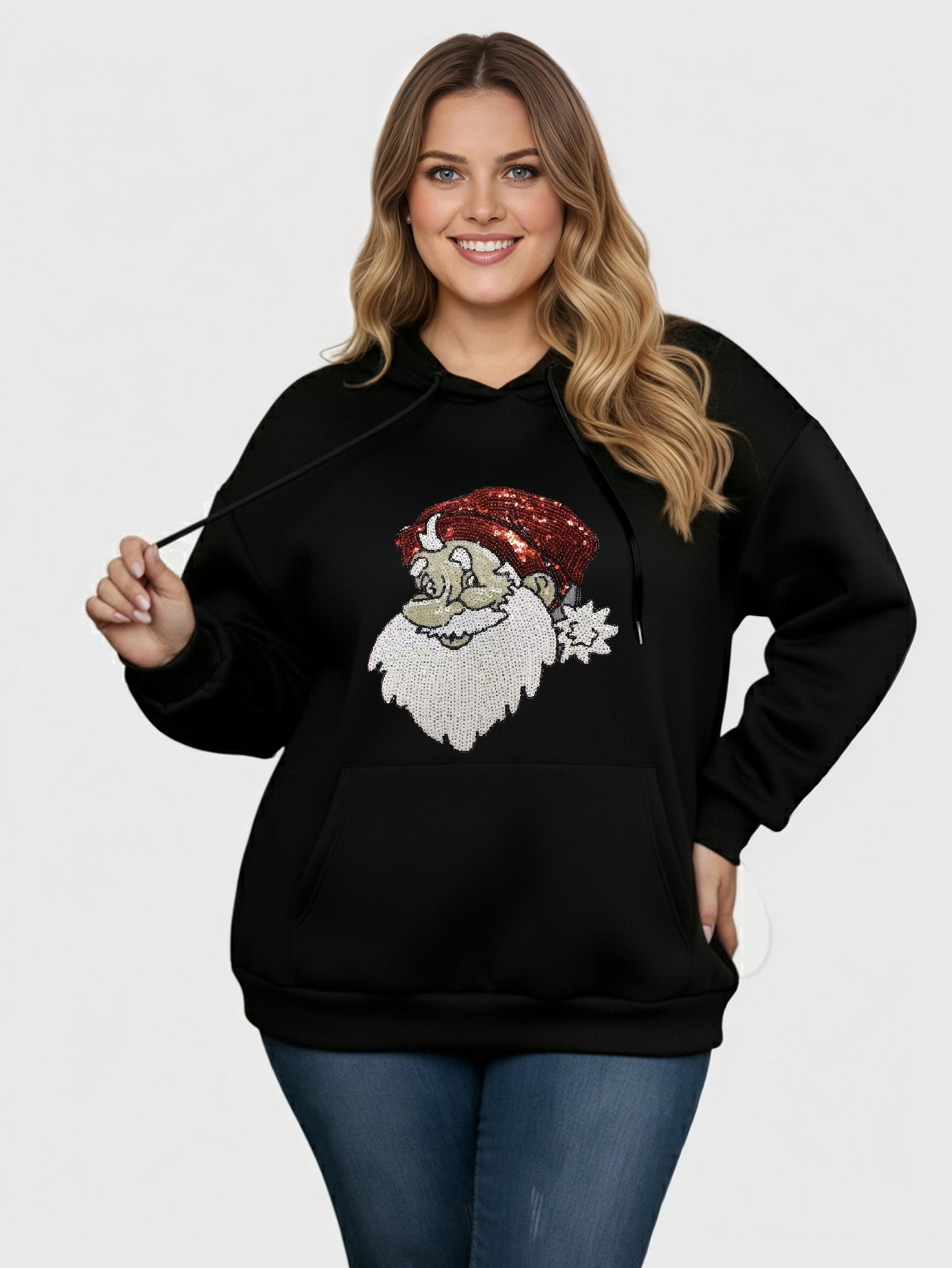 Lapa Plus Women's Custom Christmas Pattern Hooded Sweatshirt