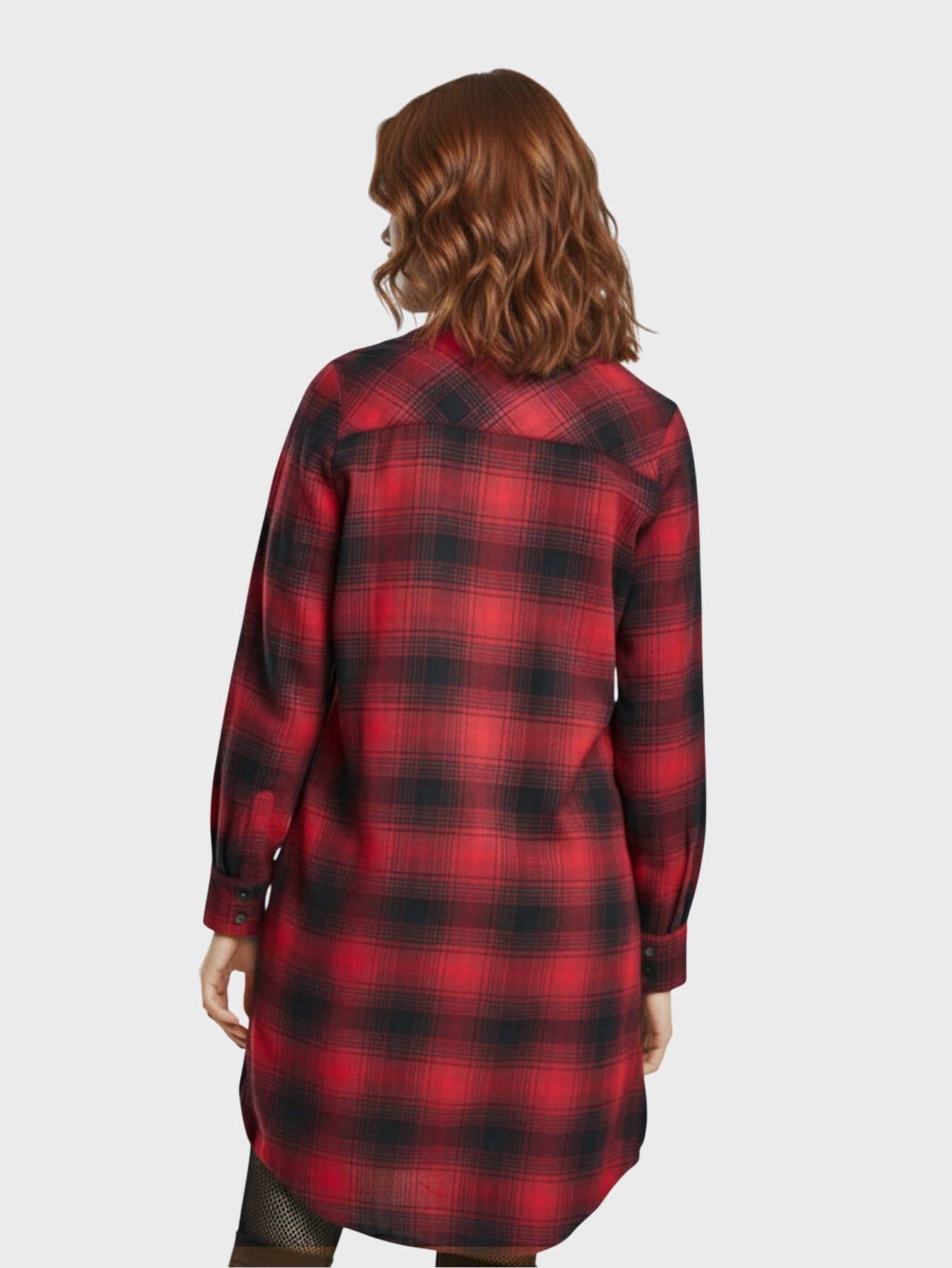 Lapa Plus Women's Elegant Plaid Collared  Dress
