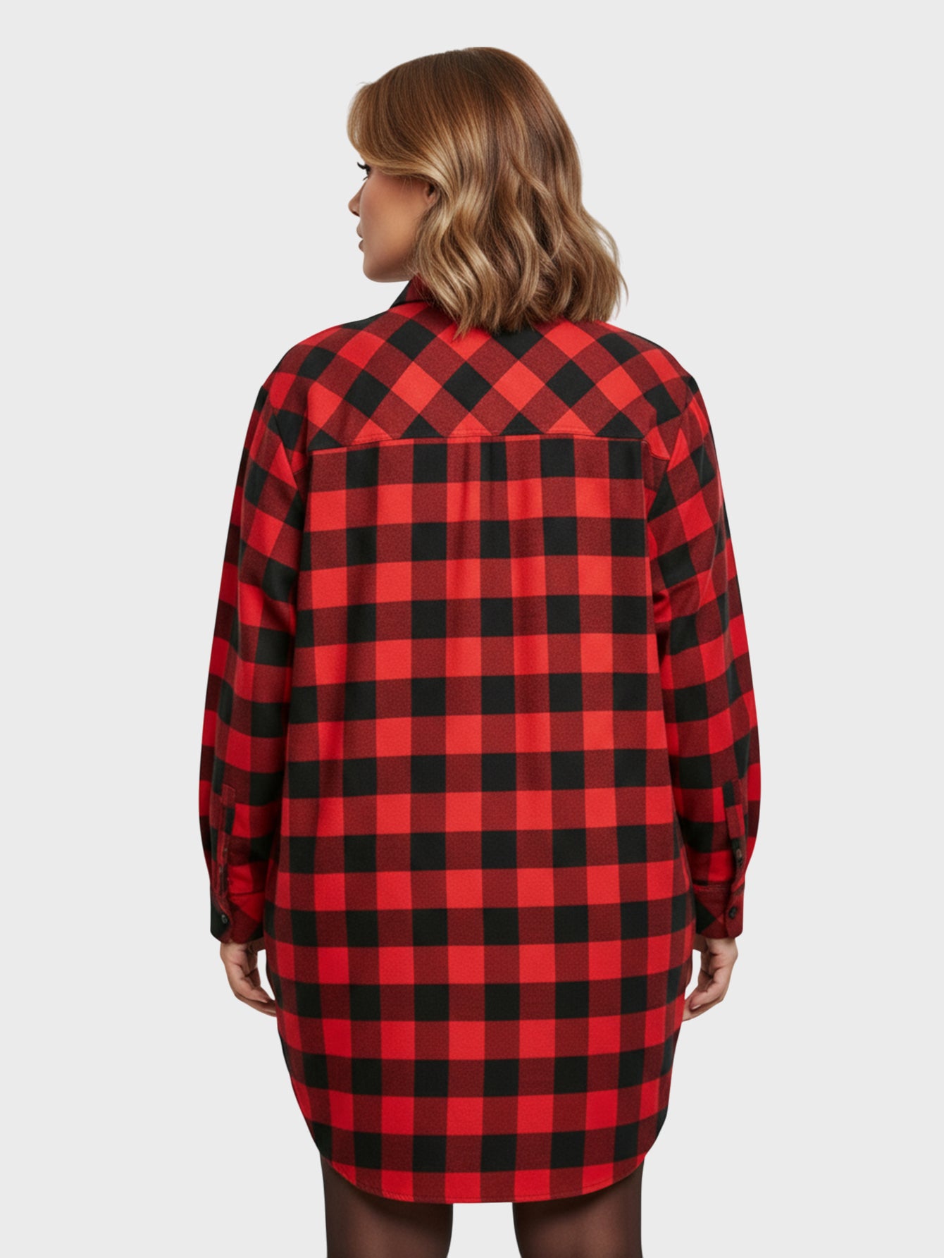 Lapa Plus Women's Plaid Collared  Dress