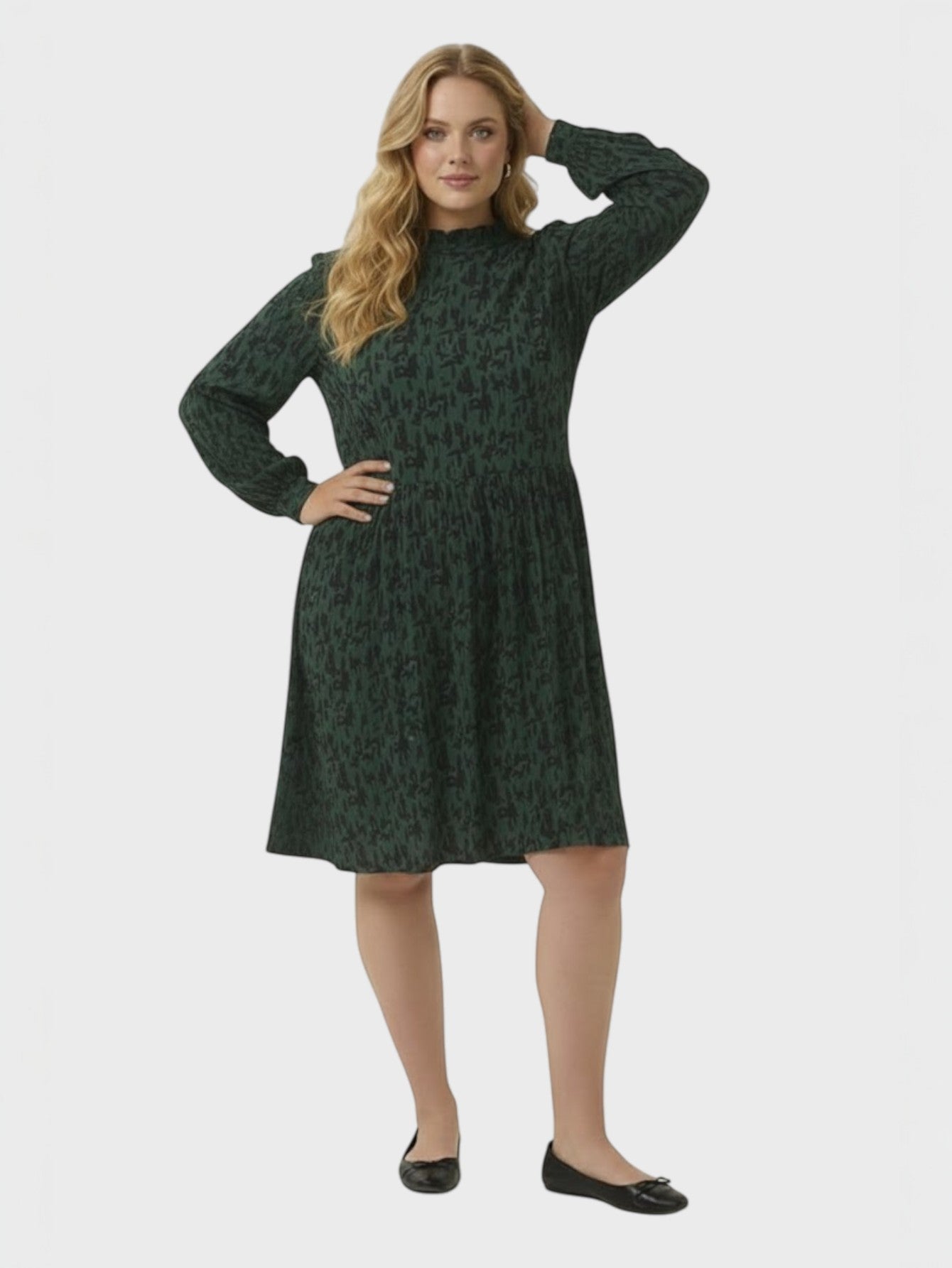 Lapa Plus Women's Stylish French Round Neck Dress