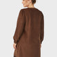 Lapa Plus Women's Corduroy V-Neck Solid Color Dress