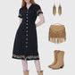 Lapa Plus Women's Embroidered Button Up Shirt Dress