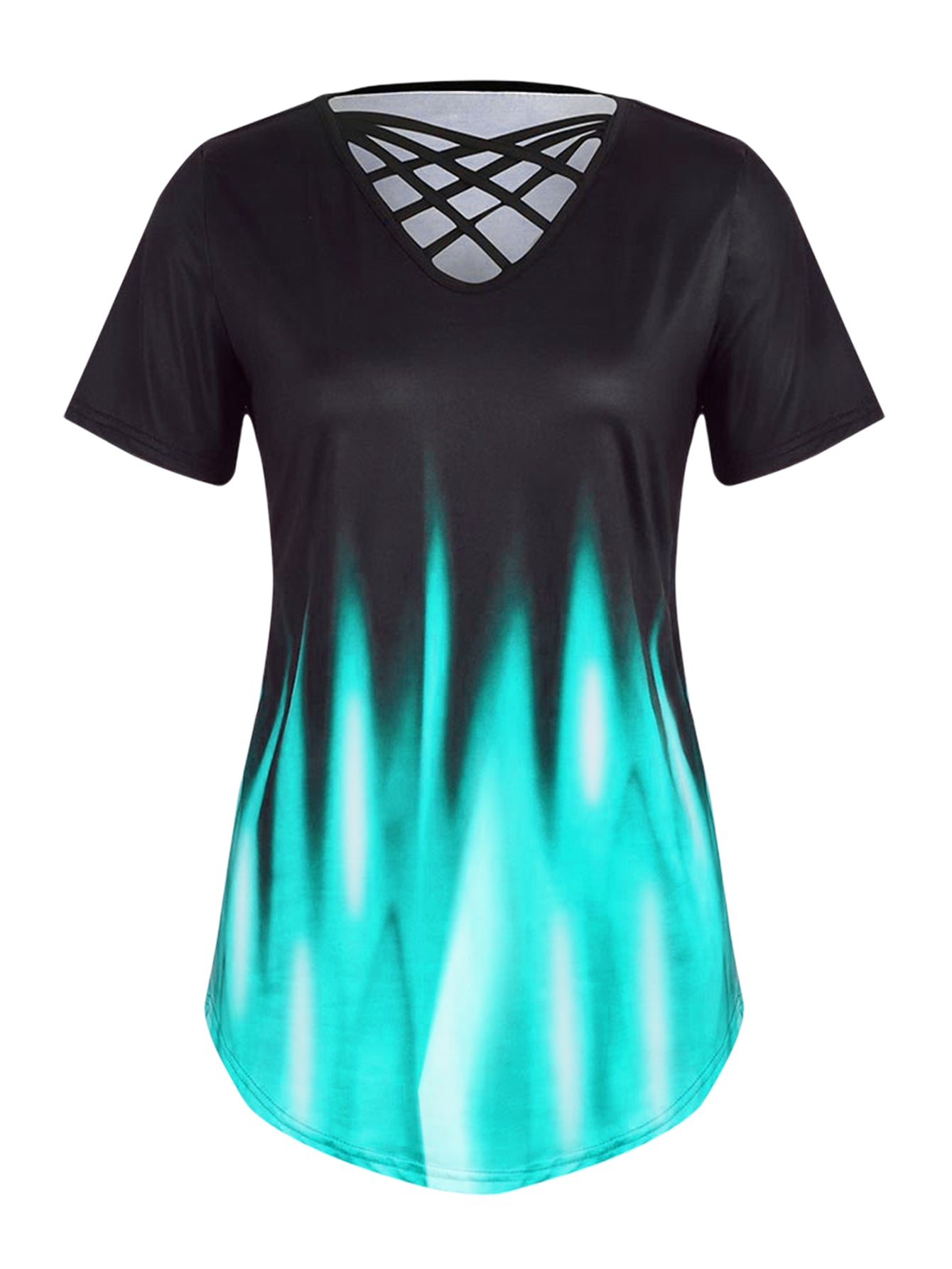 Lapa Plus Women's Short Sleeved Gradient Printed T-shirt