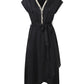 Lapa Plus Women's Bead Piece Waist Cinching Lace Up Big Swing Dress