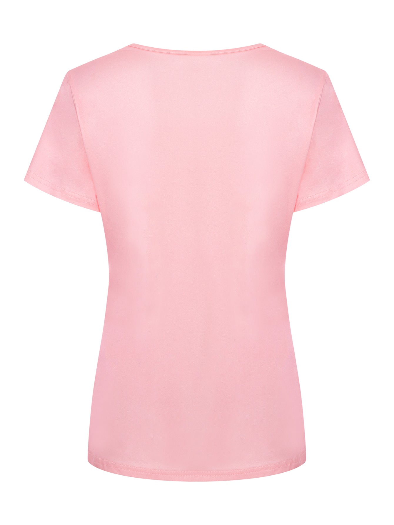 Lapa Plus Women's Lace V-Neck Printed Short Sleeve T-Shirt Top