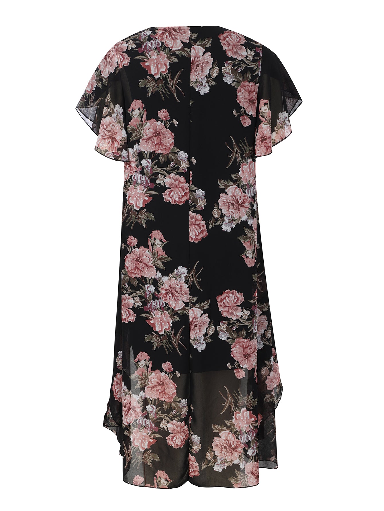 Lapa Plus Women's Asymmetric Floral Print Two-piece Dress