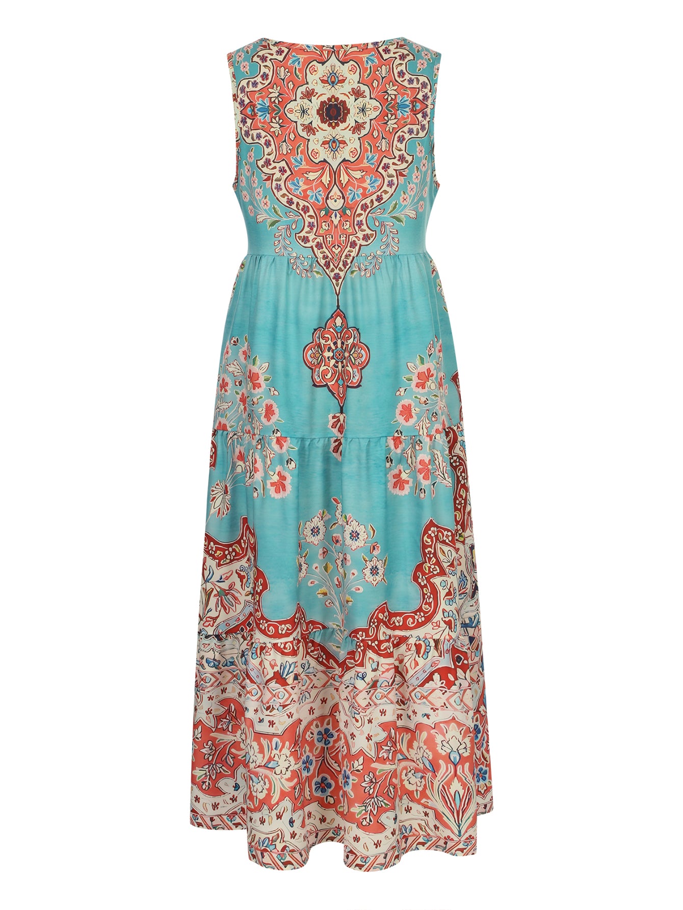 Lapa Plus Women's Bohemian Ethnic Print Vacation Dress