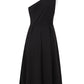 Lapa Plus Women's Elegant Sloping Shoulder Black Dress