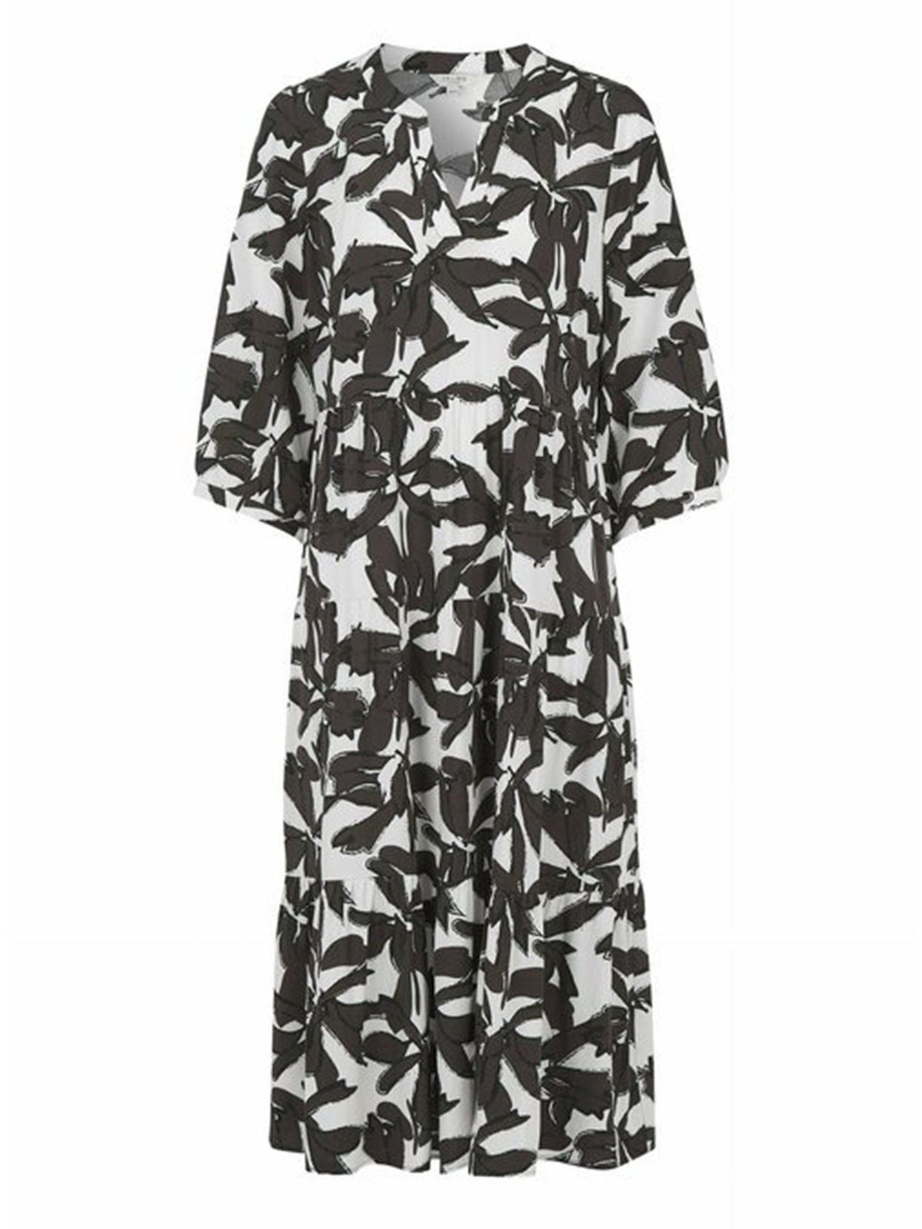 Lapa Plus Women's Elegant Large Floral Print Midi Dress