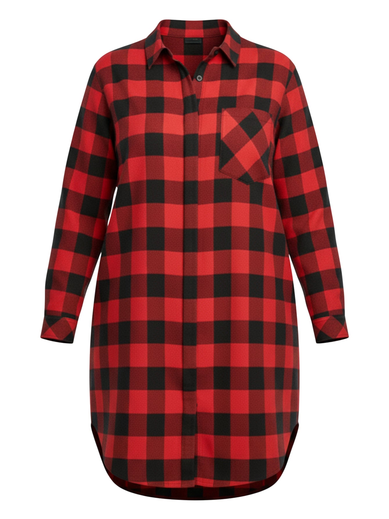 Lapa Plus Women's Plaid Collared  Dress